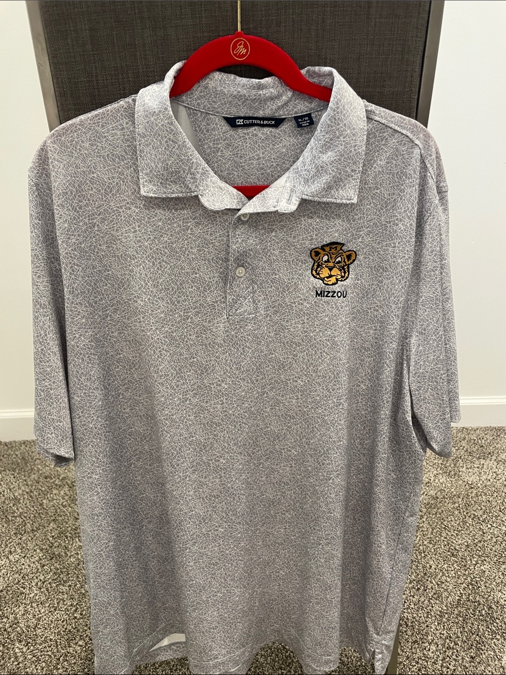 Cutter & Buck Light Gray Mizzou Embroidered Polo